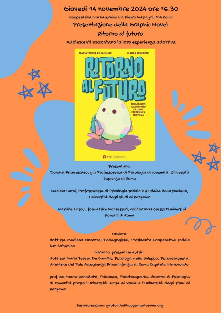 Presentazione della graphic novel “Ritorno al futuro”: un viaggio sul tema dell’adozione dal punto di vista degli adolescenti